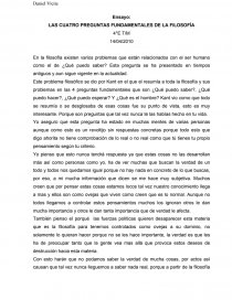 LAS CUATRO PREGUNTAS FUNDAMENTALES DE LA FILOSOFÍA. Página 1