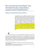 Ética esencial para psicólogos: Una introducción para comprender y manejar temas fundamentales[1]. Pensar Críticamente Sobre la Ética