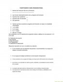 Clima organizacional. CUESTIONARIO CLIMA ORGANIZACIONAL