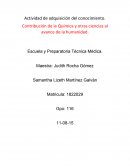 Contribución de la Química y otras ciencias al avance de la humanidad.