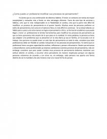¿Como puede un profesional modificar sus procesos de pensamiento?. Página 1