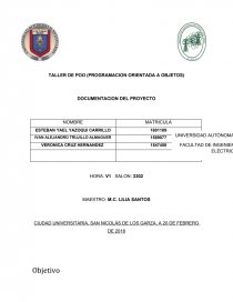 TALLER DE POO (PROGRAMACION ORIENTADA A OBJETOS). Página 1
