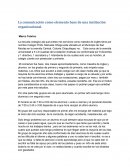 La comunicacion como elemento base de una instirucion organizacional