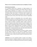 Efectos en torno a las políticas de protección para los refugiados en Canadá.