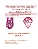 Mi ensayo sobre la segunda P de la mezcla de la mercadotecnia Precio