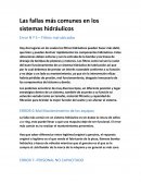 Fallas mas comunes en el sitema hidraulico