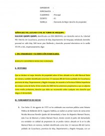Demanda de mejor derecho de propiedad.. Página 1