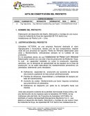 Acta de Constitución del proyecto: Implementación de línea de molienda para ganadera Victoria