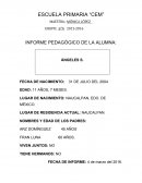 INFORME PEDAGÓGICO DE LA ALUMNA