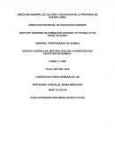 ESPACIO CURRICULAR: METODOLOGIA DE LA INVESTIGACION EDUCATIVA EN QUIMICA.