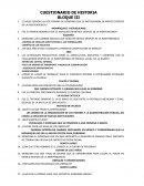 CUESTIONARIO DE HISTORIA BLOQUE III