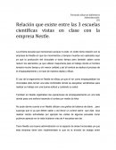 Relación que existe entre las 3 escuelas científicas vistas en clase con la empresa Nestle.