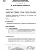 PLAN DE TRABAJO DE PROYECCIÓN SOCIAL UNIVERSITARIA.