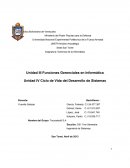 Unidad III Funciones Gerenciales en Informática Unidad IV Ciclo de Vida del Desarrollo de Sistemas