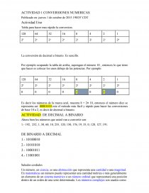 Actividad Conversiones numericas. Página 1
