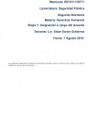 DERECHOS HUMANOS. Asignación a cargo del docente.