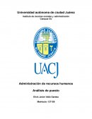 Administración de recursos humanos Análisis de puesto