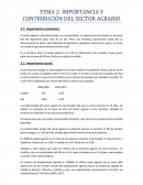 TEMA 2: IMPORTANCIA Y CONTRIBUCIÓN DEL SECTOR AGRARIO.
