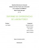 NFORME DE EXPERIENCIAS DE LABORATORIO