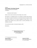 Carta al Presidente Constitucional de la República.