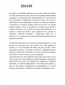 Educar. La educación es un proceso que se asimila al contexto sociocultural