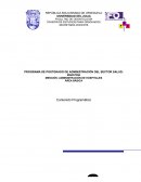 PROGRAMA DE POSTGRADO DE ADMINISTRACIÓN DEL SECTOR SALUD.