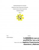 Conocimiento que poseen los alumnos de 1ero a 4to año del Instituto Experimental sobre El Abandono y Maltrato Animal