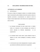 CONCLUSIONES Y RECOMENDACIONES POR ÁREA