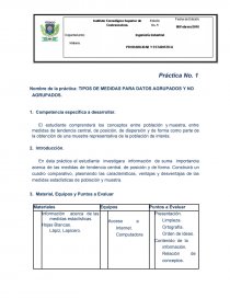 TIPOS DE MEDIDAS PARA DATOS AGRUPADOS Y NO AGRUPADOS. Página 1