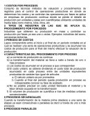 COSTOS POR PROCESOS . PERIODO DE COSTOS