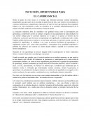 INCLUSIÓN, OPORTUNIDAD PARA EL CAMBIO SOCIAL