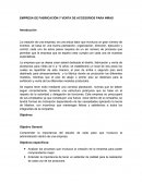 EMPRESA DE FABRICACIÓN Y VENTA DE ACCESORIOS PARA NIÑAS