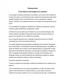 Como afecta la tecnología a los maestros. Página 1