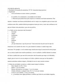 Actividad de aplicación. Conocer acerca de tu autoestima. Página 1