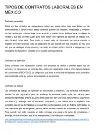 TIPOS DE CONTRATOS LABORALES EN MÉXICO. Página 1