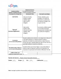 Reporte de lectura. Los Ojos de Mi princesa. Página 1