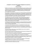 Investigación e innovación sobre la gestión pedagógica de los equipos de profesores