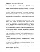 Papel del Gobierno En la Economía.