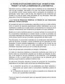 LA TEORÍA DE SITUACIONES DIDÁCTICAS: UN MARCO PARA PENSAR Y ACTUAR LA ENSEÑANZA DE LA MATEMÁTICA