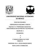 Practica 5 y 6 PROPIEDADES COLIGATIVAS. DISOLUCIONES DE NO ELECTROLITOS Y ELECTROLITOS