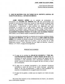 MODELO DE ESCRITO SOLICITUD DE DESAHOGO DE PRUEBAS - Documentos de  Investigación - orozconunez