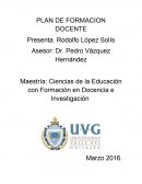 Plan de formacion docente.