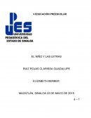 EL NIÑO Y LAS LETRAS.