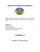 Influencia que tiene el alcoholismo en los alumnos del Instituto