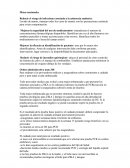 Metas nacionales Reducir el riesgo de infecciones asociada a la asistencia sanitaria