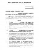 Modelo de escrito para incidente de nulidad de actuaciones