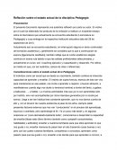 Reflexión sobre el estado actual de la disciplina Pedagogía