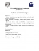 Práctica 2: Cristalización simple.