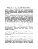 PENSAR DE UNA MANERA DISRUPTIVA.