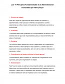 Los 14 Principios Fundamentales de la Administración enunciados por Henry Fayol